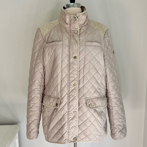 Lauren Ralph Lauren Diamond-Quilted Mockneck Jacket in Birch, Large - Picture 4 of 15
